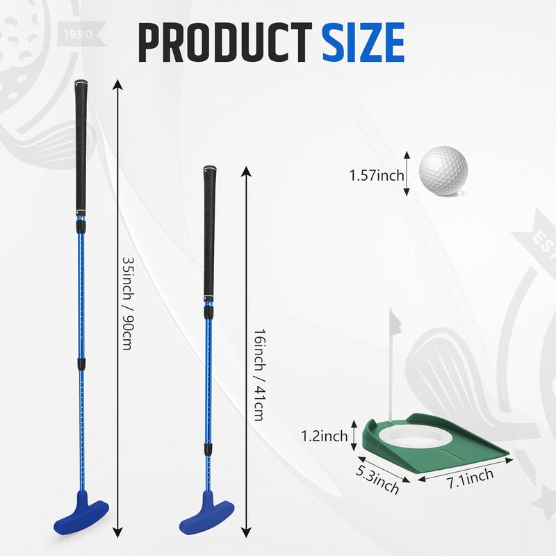 MultiOutools Golf Putters for Men and Women, 2 Pack Adjustable Golf Club Sets with 6 Balls & 2 Flag Cups, Two-Way Mini Putters Training Clubs for Children, Teenagers, Adults - Image 2